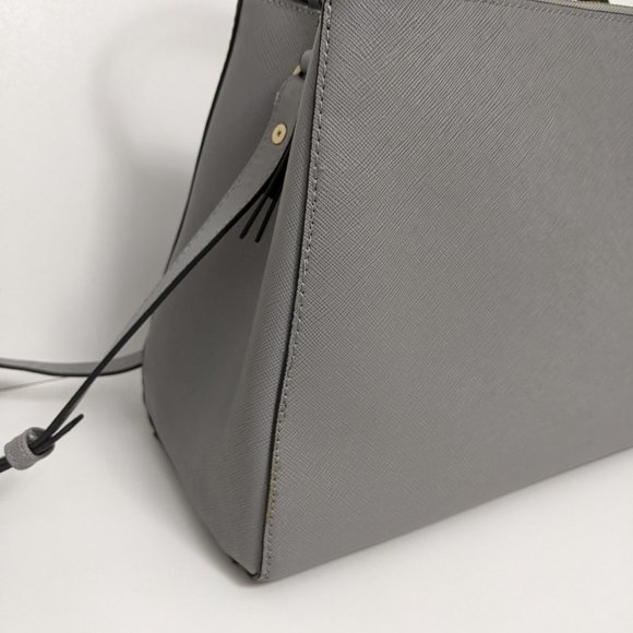 Zara Basic Collection Gray Handbag Crossbody Adjustable Button Closure Pocket - Picture 14 of 16